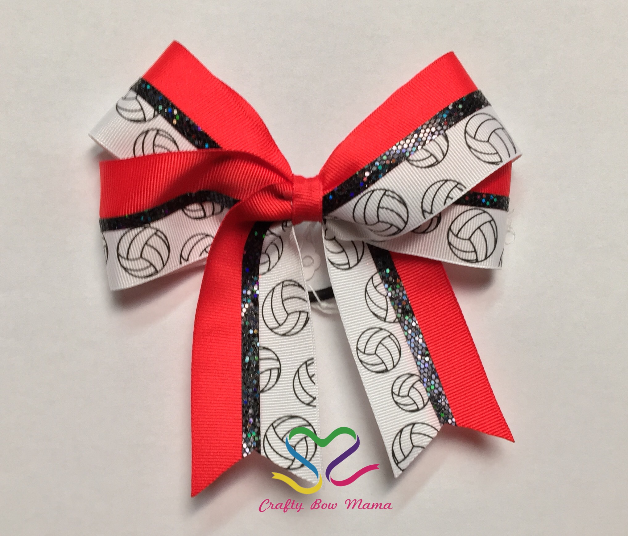 Red Volleyball Ribbon Bows